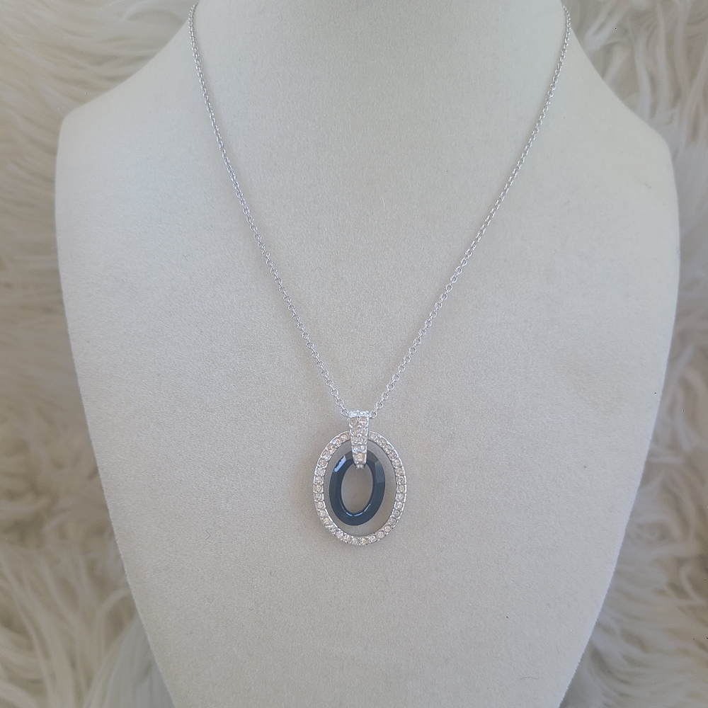 Swarovski Oval Jet Pendant- Excellent Condition